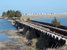 Edward Creek trestle, Ocean City Branch, caught fire 7/2/1985. Shown on April 23, 2006. Photo by Thomas Duke.