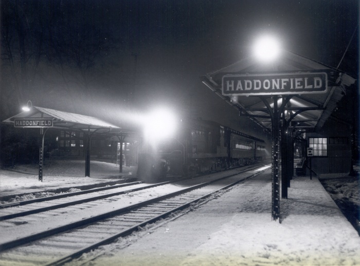 Haddonfield Station at night 1-1965 By R.Long