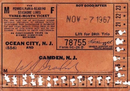 P-RSL Ticket 11-7-67 From the collection of Tony Beatrice