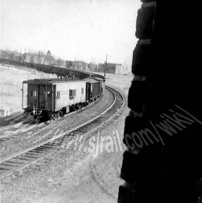 Rear end of Beesley's Point coal train leaving Brown. With a NYC/PC N6a